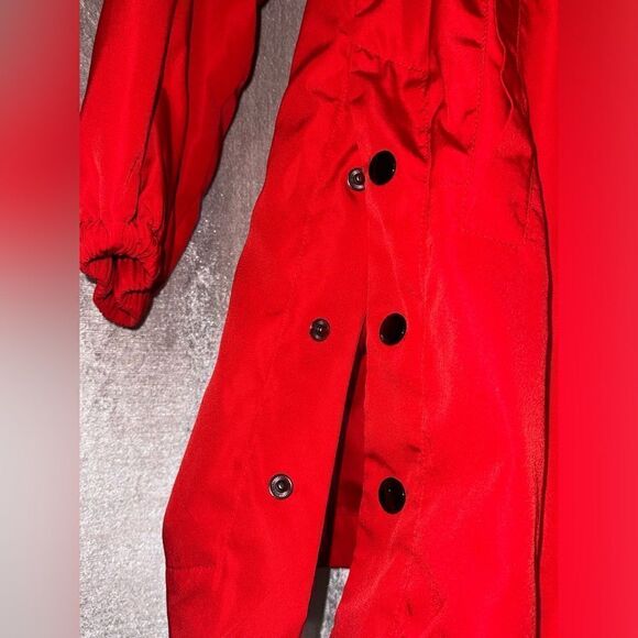 Forever 21 Red Trench Coat Windbreaker Raincoat Jacket - Picture 7 of 7